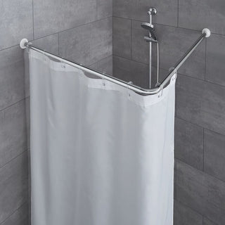 Eck-Duschvorhangstange 90x90 cm Chrom