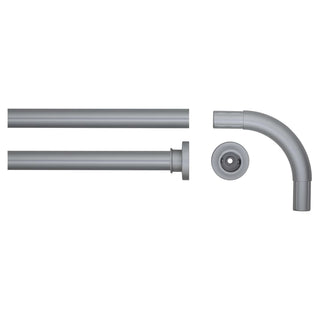 Eck-Duschvorhangstange 90 x 90 cm Mattgrau