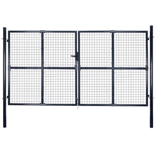 Mesh-Gartentor Verzinkter Stahl 289 x 175 cm Grau