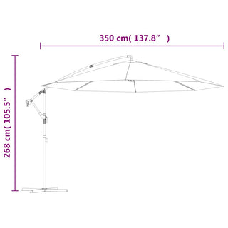 Ampelschirm mit Aluminium-Mast 350 cm Anthrazit