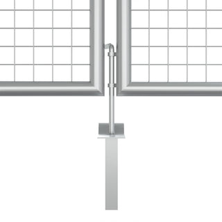 Gartentor Verzinkter Stahl 415 x 175 cm Silbern