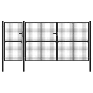 Gartentor Stahl 400 x 150 cm Anthrazit