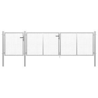 Gartentor Stahl 400x75 cm Silbern