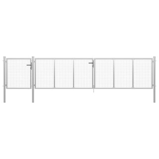Gartentor Stahl 500×100 cm Silbern