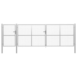 Gartentor Stahl 500×150 cm Silbern