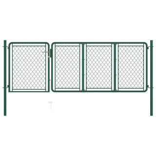 Gartentor Stahl 100x350 cm Grün
