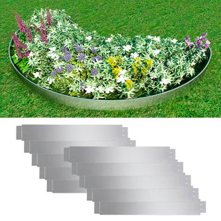Flexible Rasenkante 10-er Set Verzinkter Stahl 100x14 cm