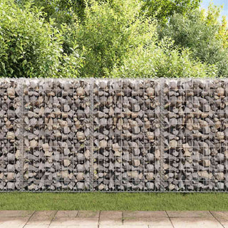 Gabionenwand mit Abdeckung Verzinkter Stahl 300×50×100 cm