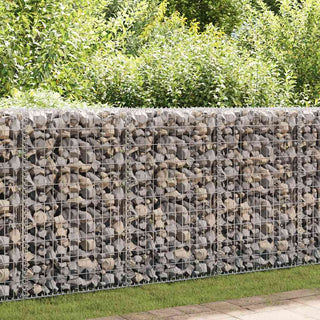 Gabionenwand mit Abdeckung Verzinkter Stahl 300×50×100 cm