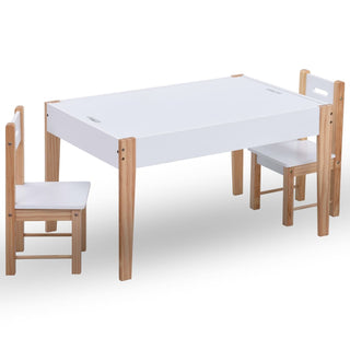 3-tlg. Kinder-Sitzgruppe mit Kreidetafel Schwarz und Weiß