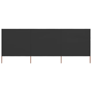 3-teiliges Windschutzgewebe 400 x 160 cm Anthrazit