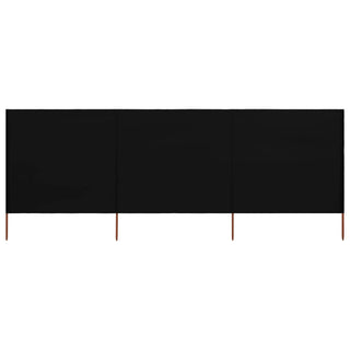 3-teiliges Windschutzgewebe 400 x 160 cm Schwarz