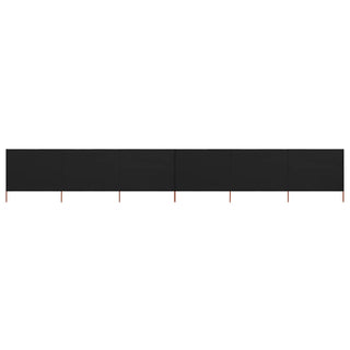 6-teiliges Windschutzgewebe 800 x 80 cm Schwarz