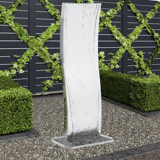 Gartenbrunnen mit Pumpe Edelstahl 130 cm Geschwungen