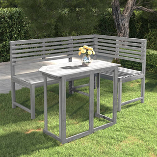 2-tlg. Bistro-Set Massivholz Akazie Grau