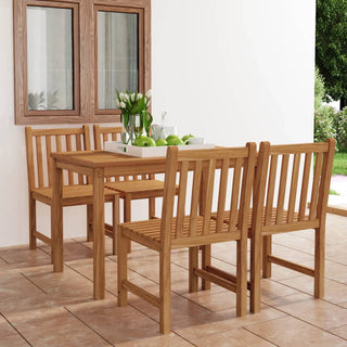 5-tlg. Garten-Essgruppe Teak Massivholz