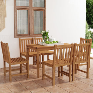 7-tlg. Garten-Essgruppe Teak Massivholz