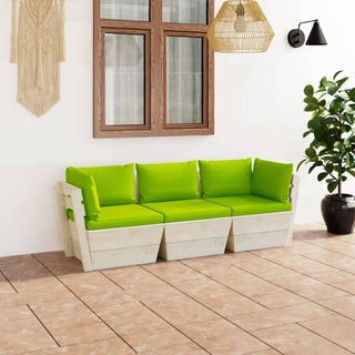 Garten-Palettensofa 3-Sitzer mit Kissen Fichtenholz