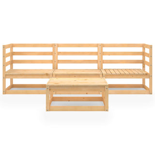 4-tlg. Garten-Lounge-Set Massivholz Kiefer