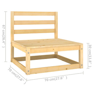 9-tlg. Garten-Lounge-Set mit Kissen Kiefer Massivholz