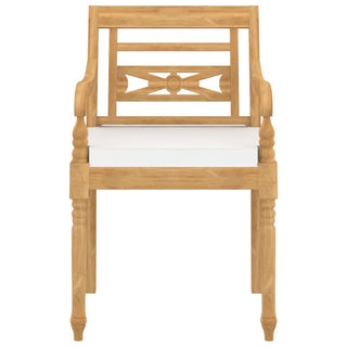 4-tlg. Garten-Lounge-Set mit Kissen Massivholz Teak