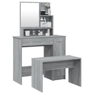 Schminktisch-Set Grau Sonoma 86,5x35x136 cm