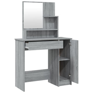 Schminktisch-Set Grau Sonoma 86,5x35x136 cm