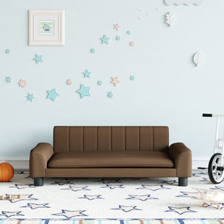 Kindersofa Braun 90x53x30 cm Stoff