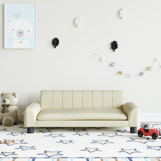 Kindersofa Creme 90x53x30 cm Kunstleder