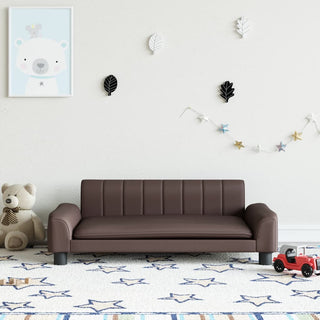 Kindersofa Braun 90x53x30 cm Kunstleder