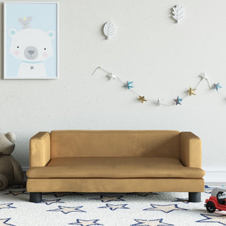 Kindersofa Braun 80x45x30 cm Samt