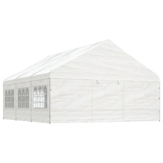 Pavillon mit Dach Weiß 6,69x5,88x3,75 m Polyethylen