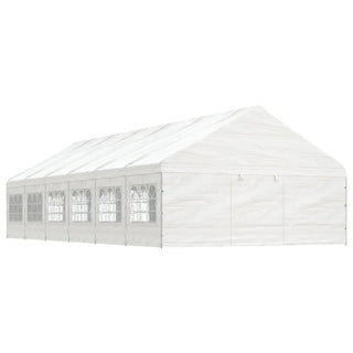 Pavillon mit Dach Weiß 13,38x5,88x3,75 m Polyethylen