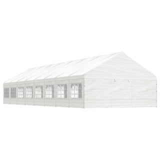 Pavillon mit Dach Weiß 17,84x5,88x3,75 m Polyethylen