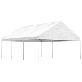 Pavillon mit Dach Weiß 6,69x5,88x3,75 m Polyethylen