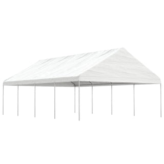 Pavillon mit Dach Weiß 8,92x5,88x3,75 m Polyethylen