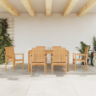 7-tlg. Garten-Essgruppe Massivholz Teak