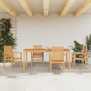 5-tlg. Garten-Essgruppe Massivholz Teak