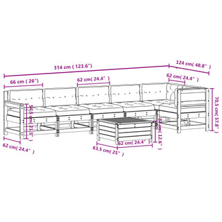 7-tlg. Garten-Lounge-Set mit Kissen Imprägniertes Kiefernholz