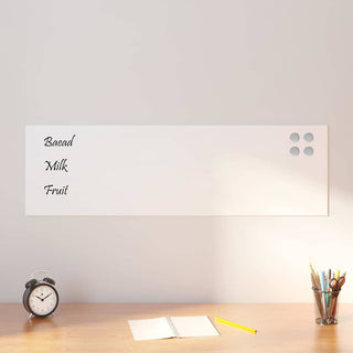 Magnettafel Wandmontage Weiß 100x30 cm Hartglas
