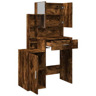 Schminktisch mit Schrank Räuchereiche 80x35x132 cm