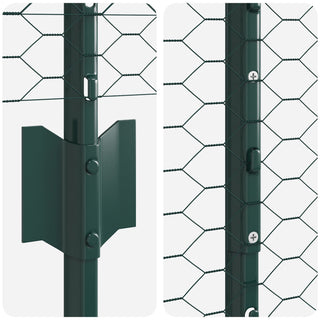 Sechseckiger Gartenzaun Set Set aus 2 Grün Metall 25 x 1,5 m