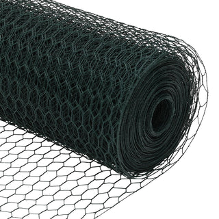Sechseckiger Gartenzaun Set Set aus 2 Grün Metall 25 x 1,5 m