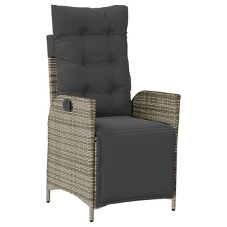 3-teiliges Garten-Ess-Set Grau Poly-Rattan