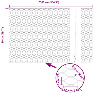 Gartenzaun-Set Set aus 2 Verzinkter Stahl 25 x 0.5 m Langlebig
