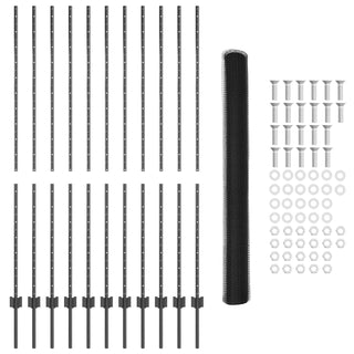 Gartenzaun-Set Set aus 2 Grau Stahl 1,5 m breit, 25 m lang