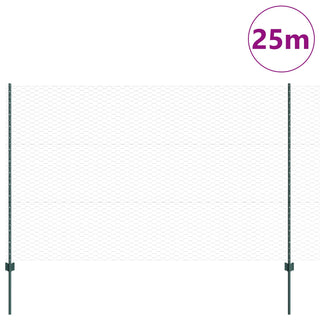 Gartenzaun-Set Set aus 2 Grün Metall, Kunststoff 25 x 1,5 m