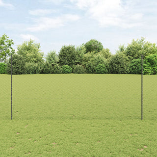 Gartenzaunset Set aus 2 Grau Pulverbeschichteter Stahl 25 x 1,5 m