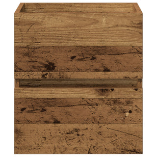 Waschbeckenunterschrank mit eingebautem Becken Schwarze Eiche Ingenieure Holz, vidaXL Waschbeckenunterschrank Alter Holz 41x38,5x45 cm Ingenieure Holz