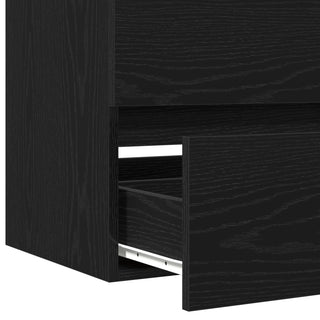 Waschbeckenunterschrank mit eingebautem Waschbecken Schwarz Eiche Holzwerkstoff, vidaXL Waschbeckenunterschrank Schwarz Eiche 80x38,5x45 cm Holzwerkstoff